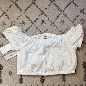 Aritzia NWT white Off-Shoulder Crop Top